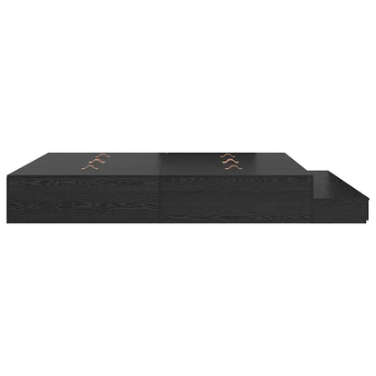 Storage Bed Frame with Drawer Black Oak 200 cm Engineered Wood