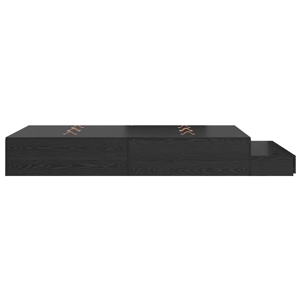 Storage Bed Frame with Drawer Black Oak 120 cm Engineered Wood