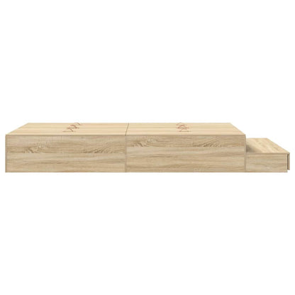 Storage Bed Frame with Drawer Sonoma Oak 120 cm Engineered Wood