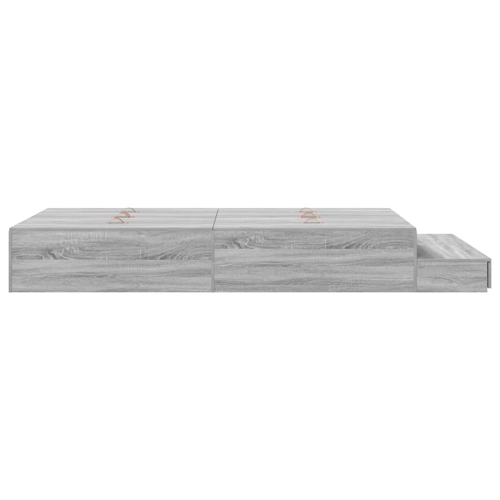 Storage Bed Frame with Door Grey Sonoma 120 cm Engineered Wood