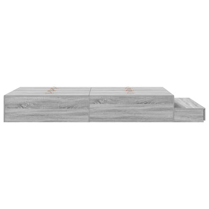 Storage Bed Frame with Door Grey Sonoma 120 cm Engineered Wood