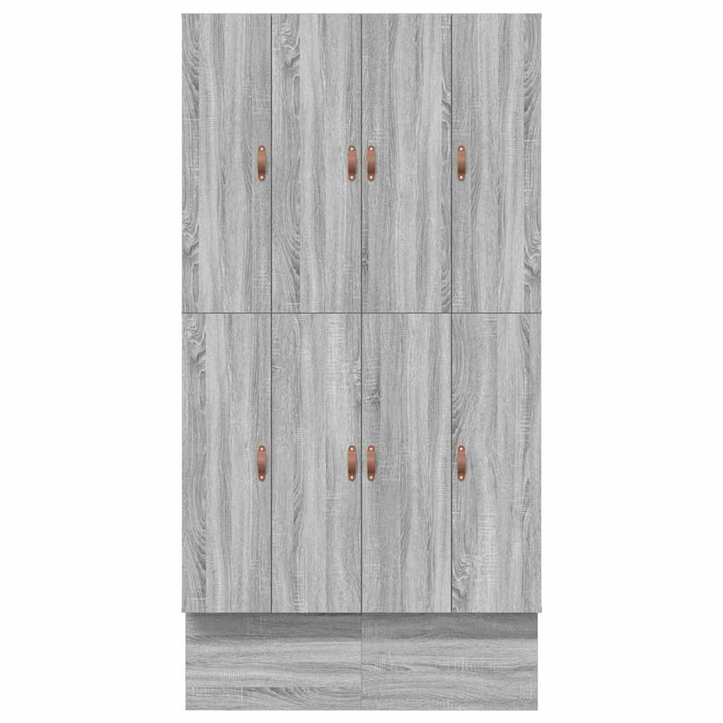 Storage Bed Frame with Door Grey Sonoma 120 cm Engineered Wood