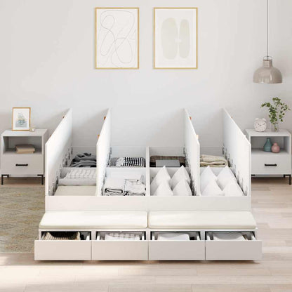 Storage Bed Frame with Drawer White 150 cm Engineered Wood