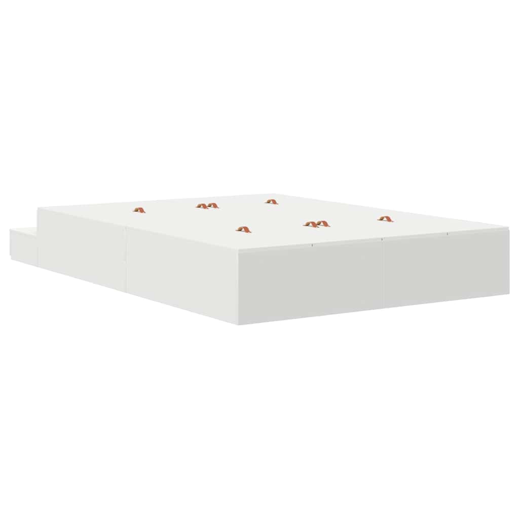 Storage Bed Frame with Drawer White 150 cm Engineered Wood