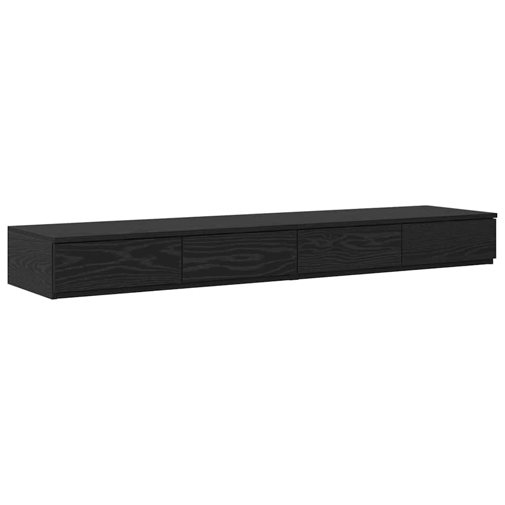 Storage Bed Frame with Drawer Black Oak 150 cm Engineered Wood