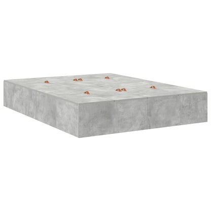 Storage Bed Frame Concrete Grey 150 cm Engineered Wood