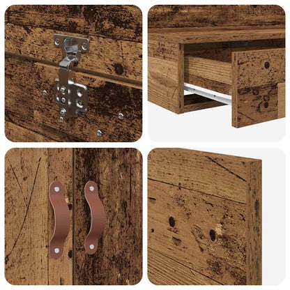Storage Bed Frame with Drawer Old Wood 150 cm Engineered Wood