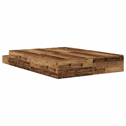 Storage Bed Frame with Drawer Old Wood 150 cm Engineered Wood