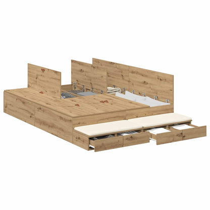 Storage Bed Frame Artisan Oak 150 cm Engineered Wood