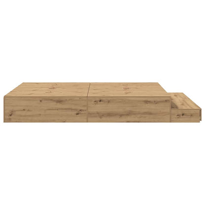 Storage Bed Frame with Door Artisan Oak 150 cm Engineered Wood