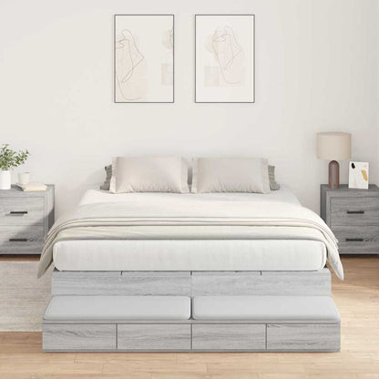Storage Bed Frame Grey Sonoma 160 cm Engineered Wood