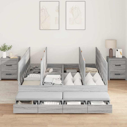 Storage Bed Frame Grey Sonoma 160 cm Engineered Wood
