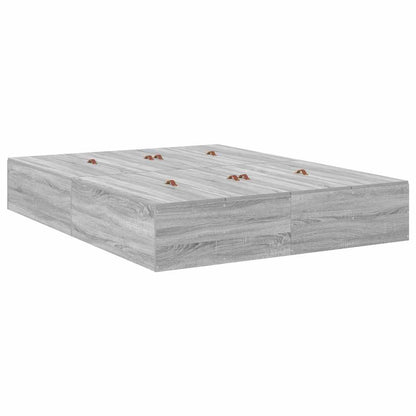Storage Bed Frame Grey Sonoma 160 cm Engineered Wood