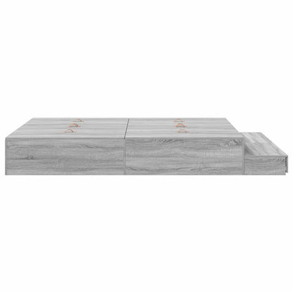 Storage Bed Frame Grey Sonoma 160 cm Engineered Wood