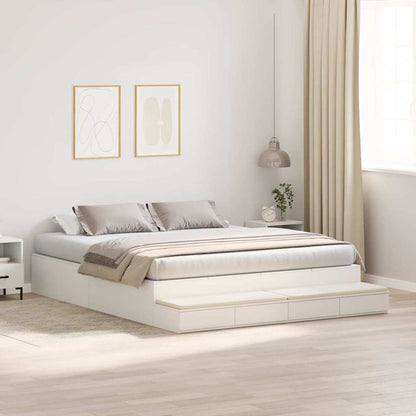 Storage Bed Frame with Drawer White 180 cm Engineered Wood