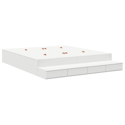 Storage Bed Frame with Drawer White 180 cm Engineered Wood