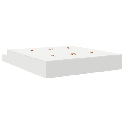 Storage Bed Frame with Drawer White 180 cm Engineered Wood