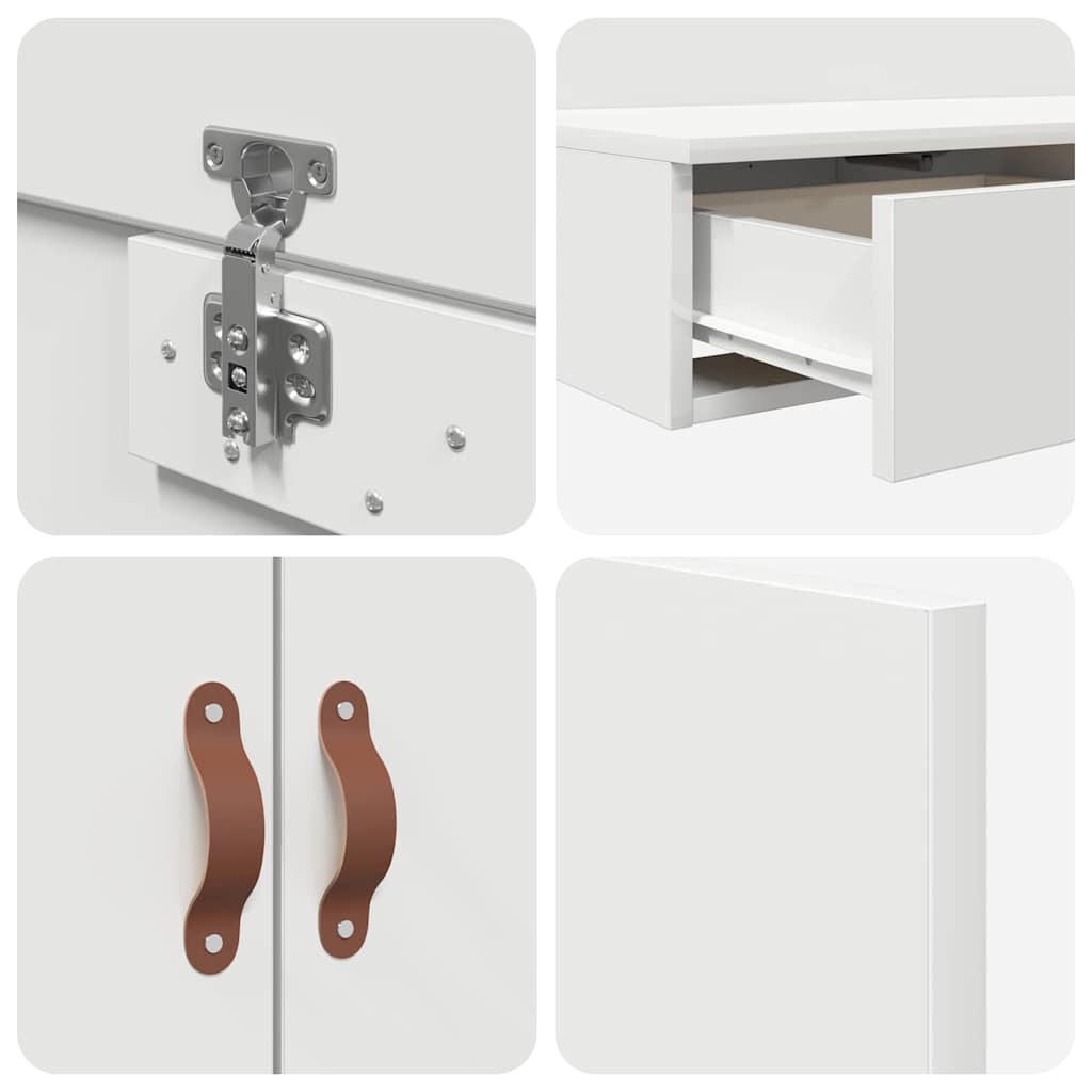 Storage Bed Frame with Drawer White 90 cm Engineered Wood