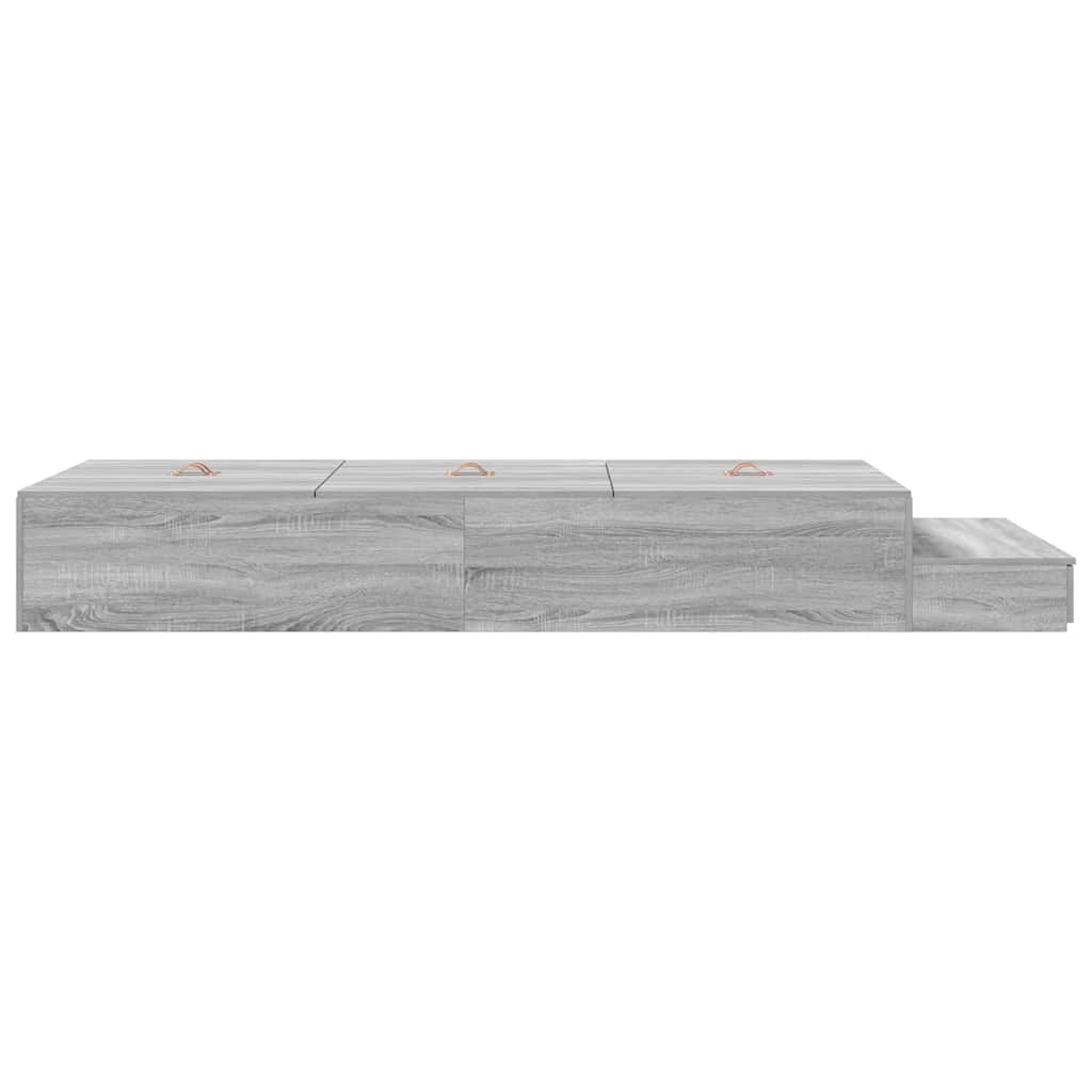 Storage Bed Frame with Drawer Grey Sonoma 90 cm Engineered Wood