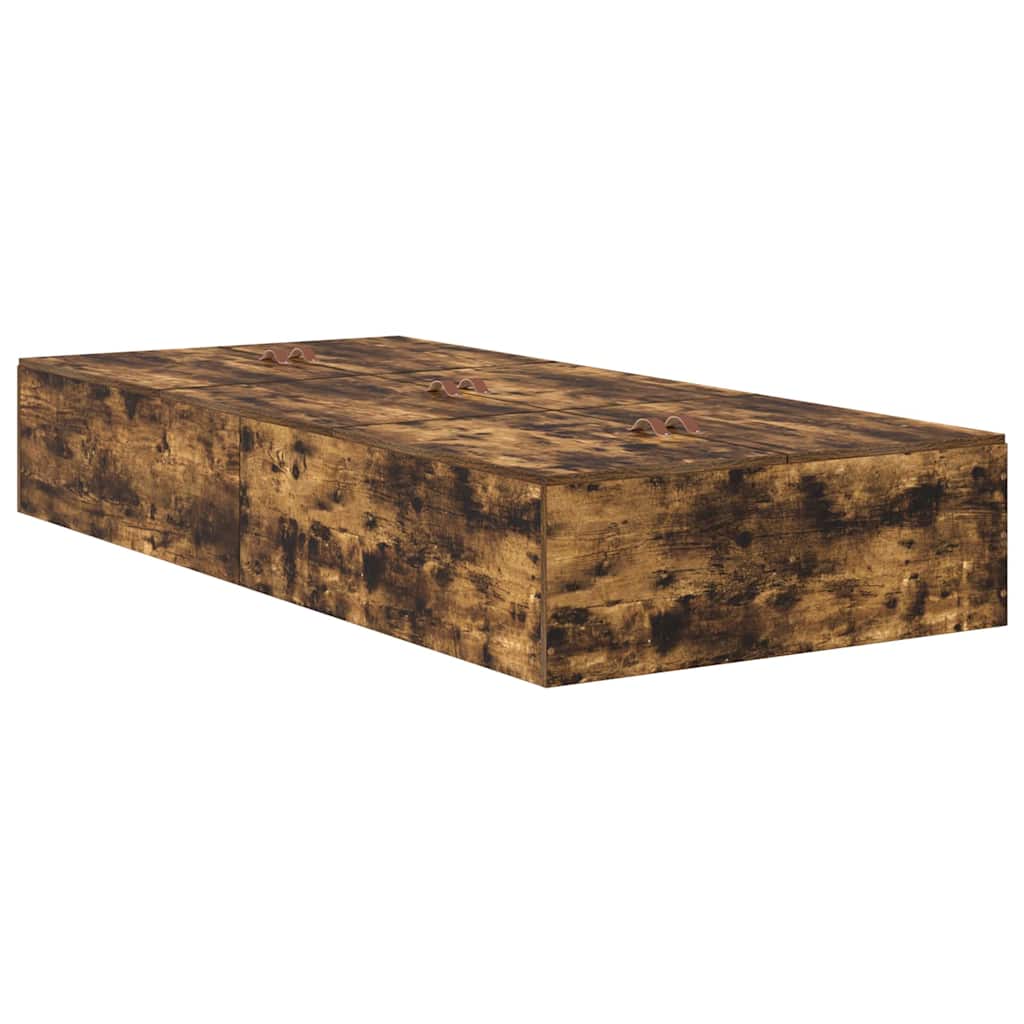 Storage Bed Frame with Drawer Smoked Oak 75 cm Engineered Wood