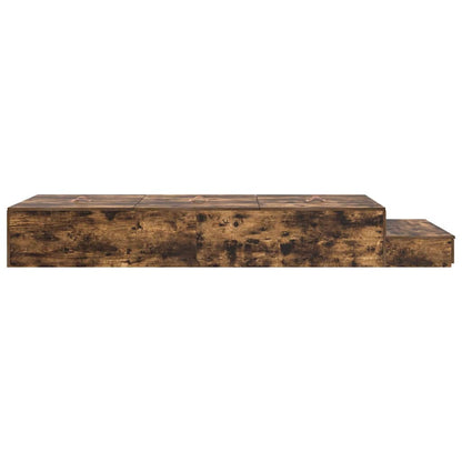 Storage Bed Frame with Drawer Smoked Oak 75 cm Engineered Wood
