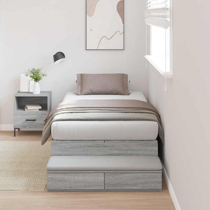 Storage Bed Frame with Drawer Grey Sonoma 75 cm Engineered Wood