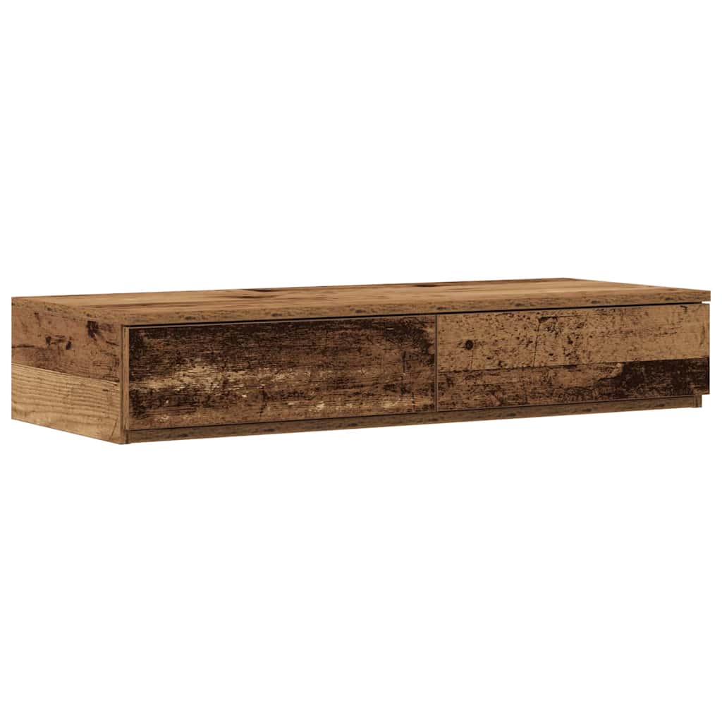 Storage Bed Frame with Drawer Old Wood 75 cm Engineered Wood