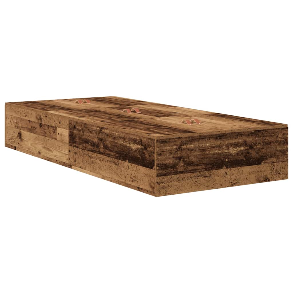 Storage Bed Frame with Drawer Old Wood 75 cm Engineered Wood