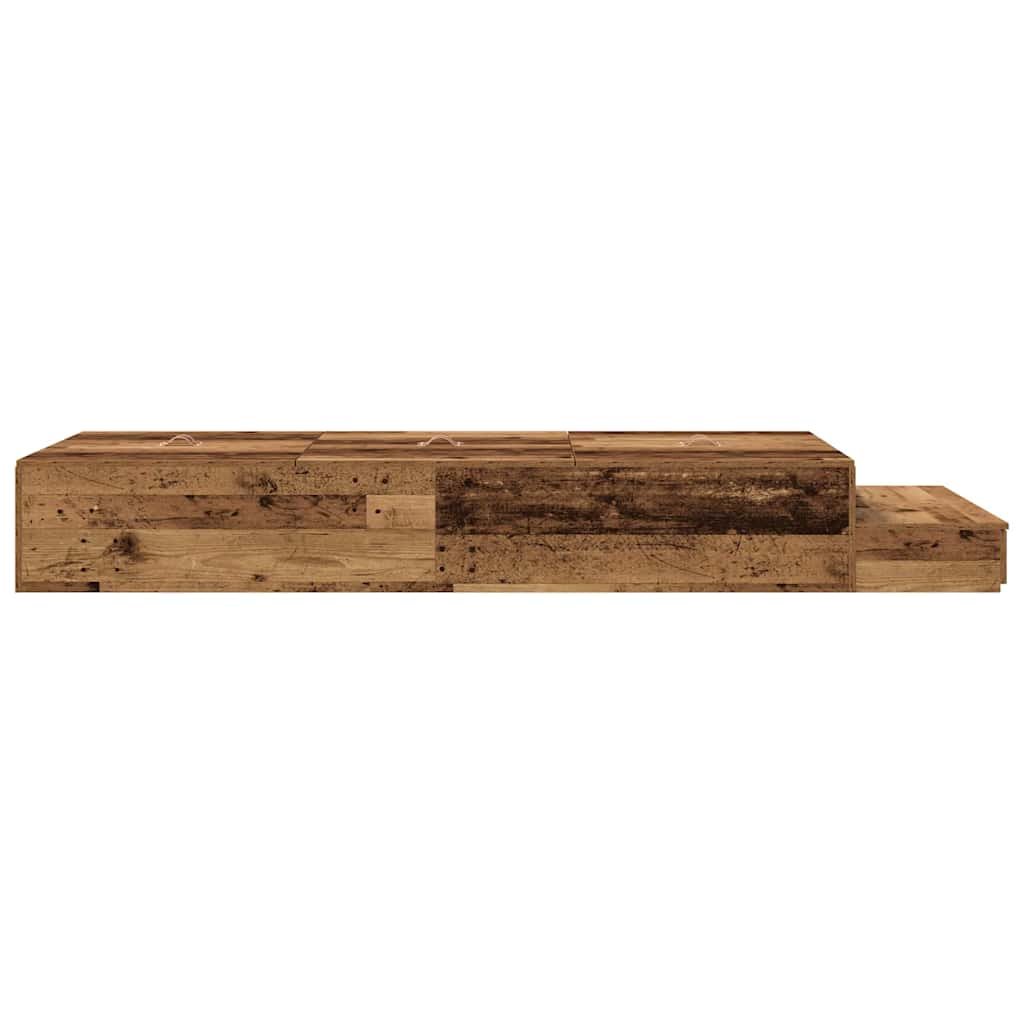 Storage Bed Frame with Drawer Old Wood 75 cm Engineered Wood