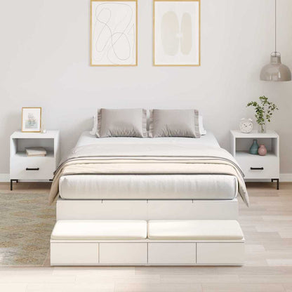 Storage Bed Frame with Drawer White 120 cm Engineered Wood