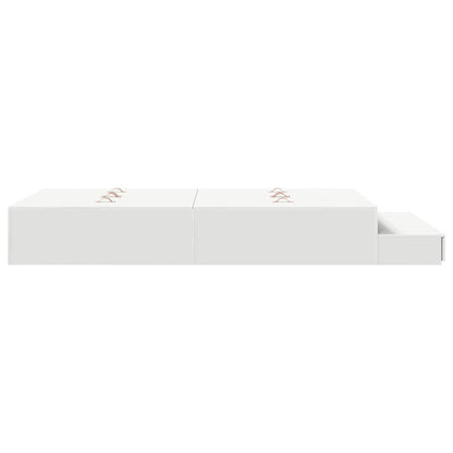 Storage Bed Frame with Drawer White 120 cm Engineered Wood
