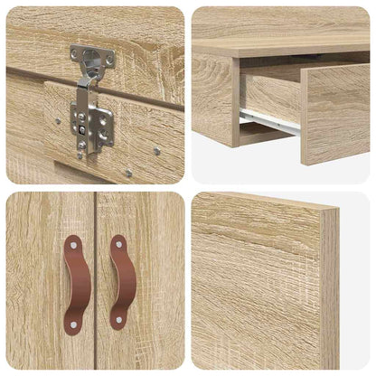 Storage Bed Frame with Drawer Sonoma Oak 120 cm Engineered Wood