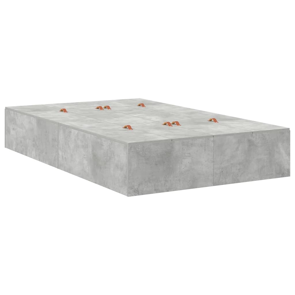 Storage Bed Frame Concrete Grey 120 cm Engineered Wood