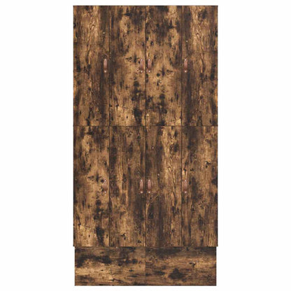 Storage Bed Frame with Drawer Smoked Oak 120 cm Engineered Wood
