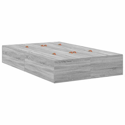 Storage Bed Frame Grey Sonoma 120 cm Engineered Wood