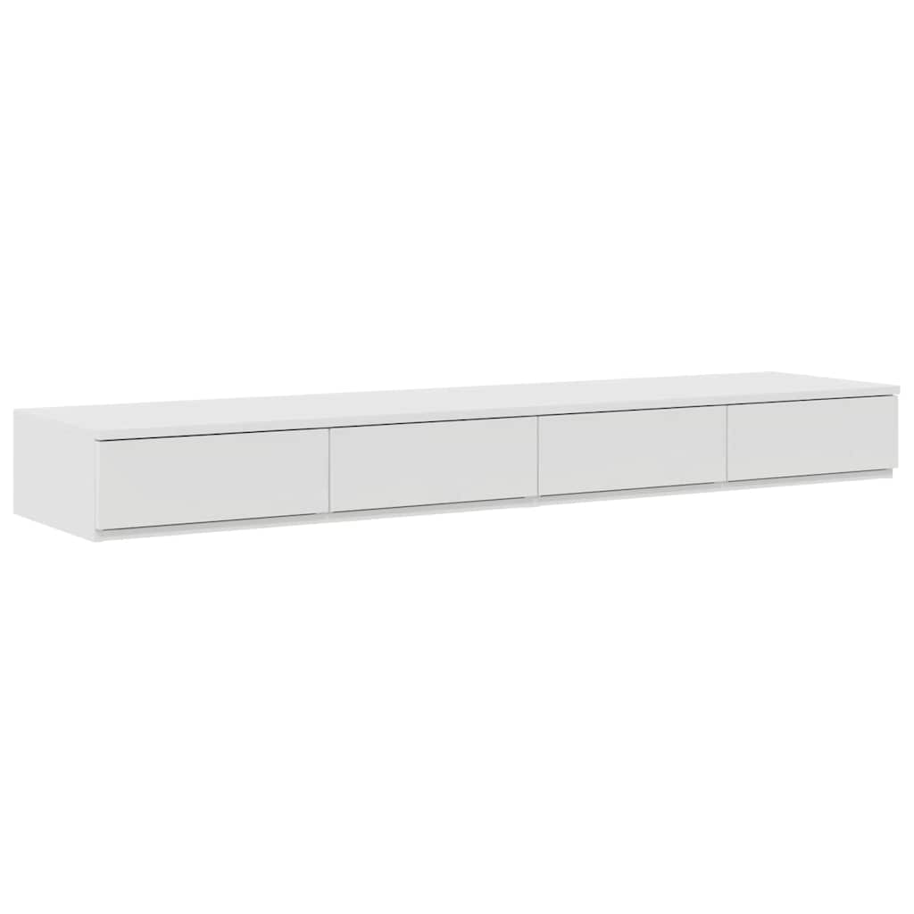 Storage Bed Frame with Drawer White 140 cm Engineered Wood