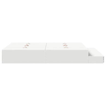 Storage Bed Frame with Drawer White 140 cm Engineered Wood