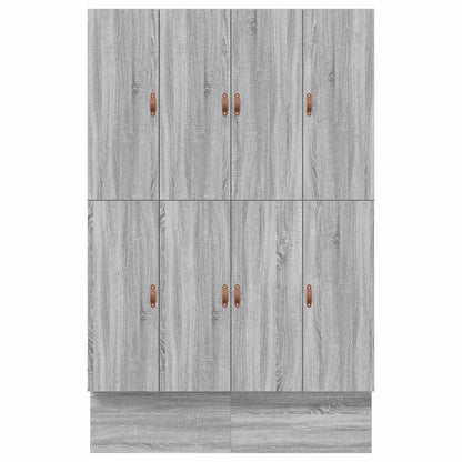 Storage Bed Frame Grey Sonoma 140 cm Engineered Wood