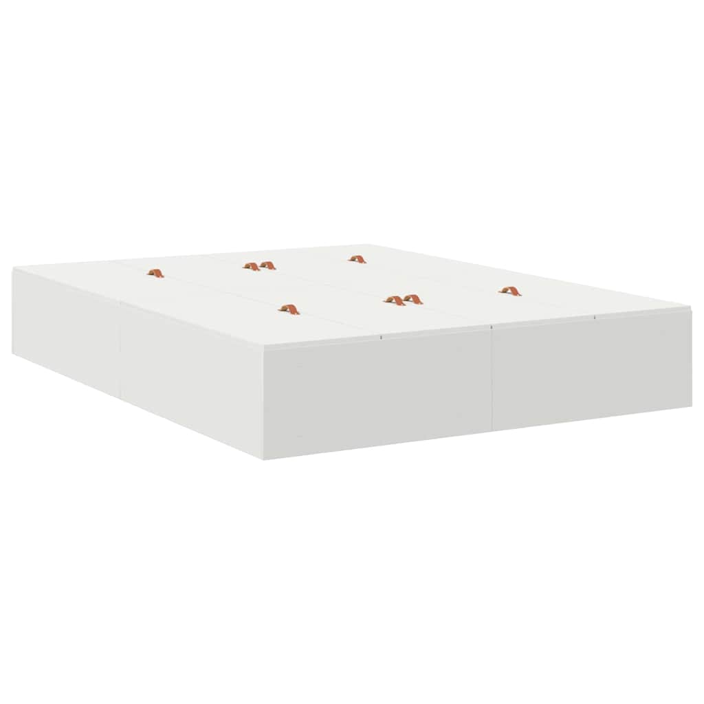 Storage Bed Frame with Drawer White 135 cm Engineered Wood