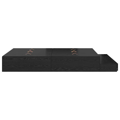 Storage Bed Frame with Drawer Black Oak 135 cm Engineered Wood