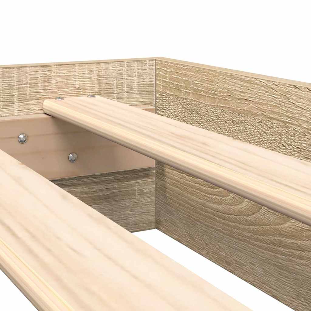 Bookcase Bed Sonoma oak 100 x 200 cm Engineered wood