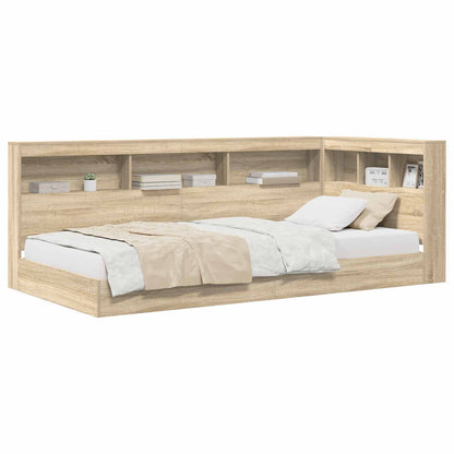 Bookcase Bed Sonoma oak 100 x 200 cm Engineered wood