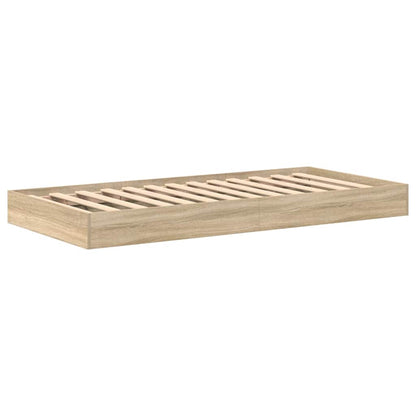 Bookcase Bed Sonoma oak 100 x 200 cm Engineered wood