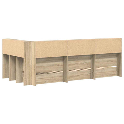 Bookcase Bed Sonoma oak 100 x 200 cm Engineered wood