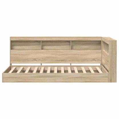 Bookcase Bed Sonoma oak 100 x 200 cm Engineered wood