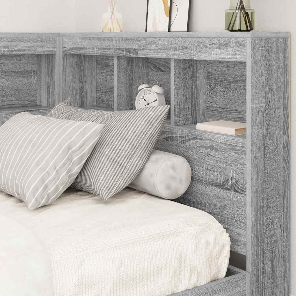 Bookcase Bed Grey sonoma 100 x 200 cm Engineered wood