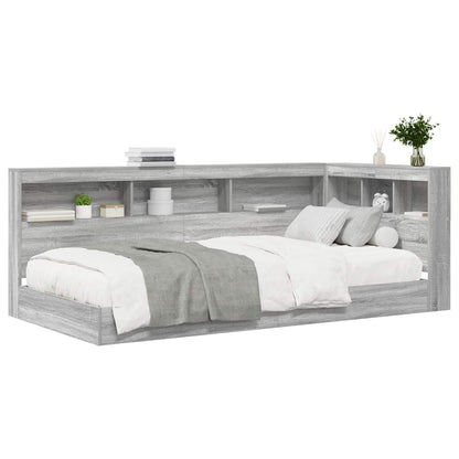 Bookcase Bed Grey sonoma 100 x 200 cm Engineered wood