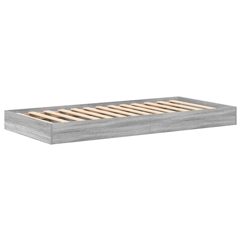 Bookcase Bed Grey sonoma 100 x 200 cm Engineered wood