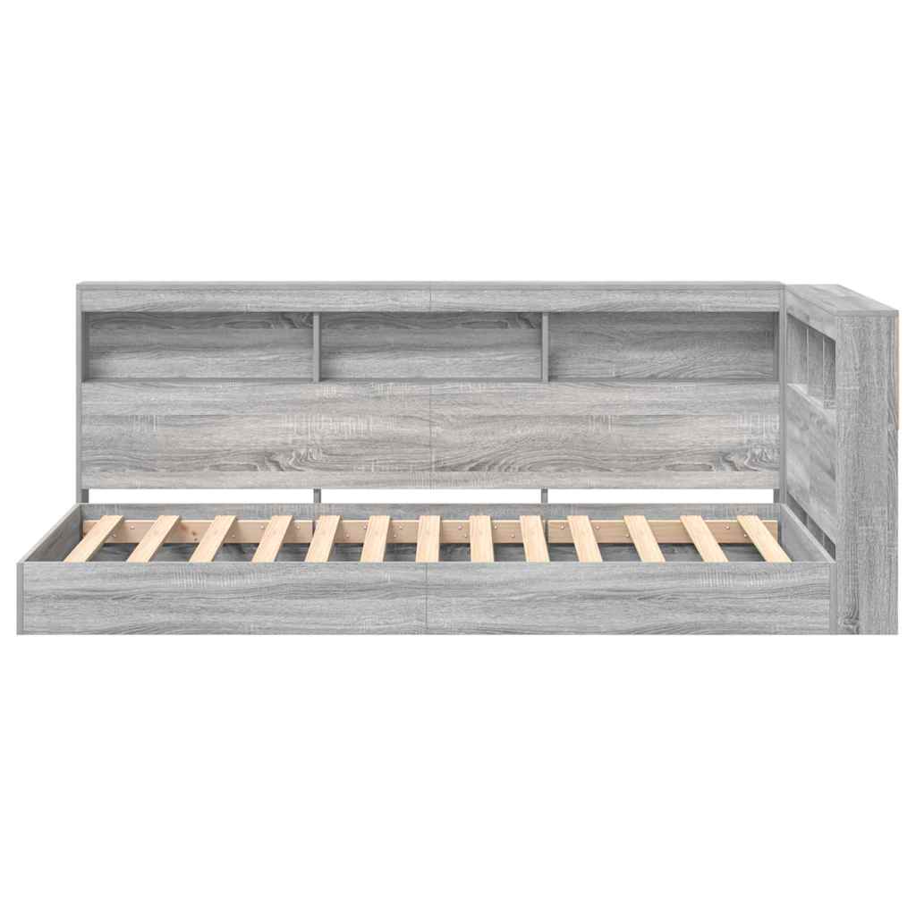 Bookcase Bed Grey sonoma 100 x 200 cm Engineered wood