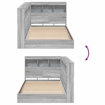 Bookcase Bed Grey sonoma 100 x 200 cm Engineered wood